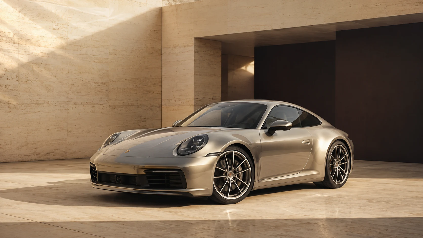 Porsche 911 im Showroom — Visualisierung